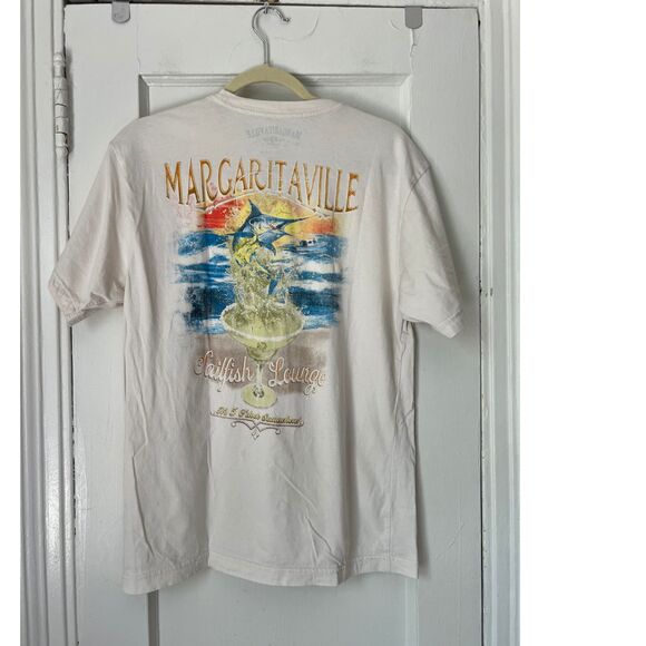 MARGARITAVILLE white Shirt Sailfish Lounge It's 5 O'clock Somewhere t shirt SZ m - Picture 5 of 7
